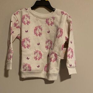 Garanimals Kids Sweatshirt with Unicorns and Butterflies - Pink & White